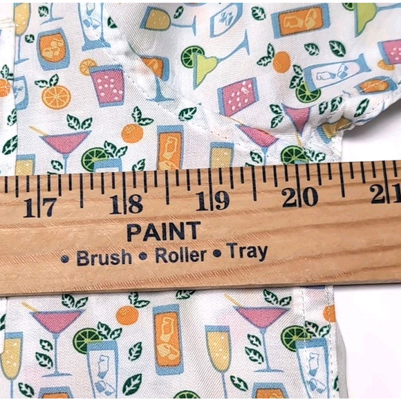 Age Of Wisdom Button Up Shirt Mens S White Multicolor Cocktails Print NEW NWT - Picture 11 of 13